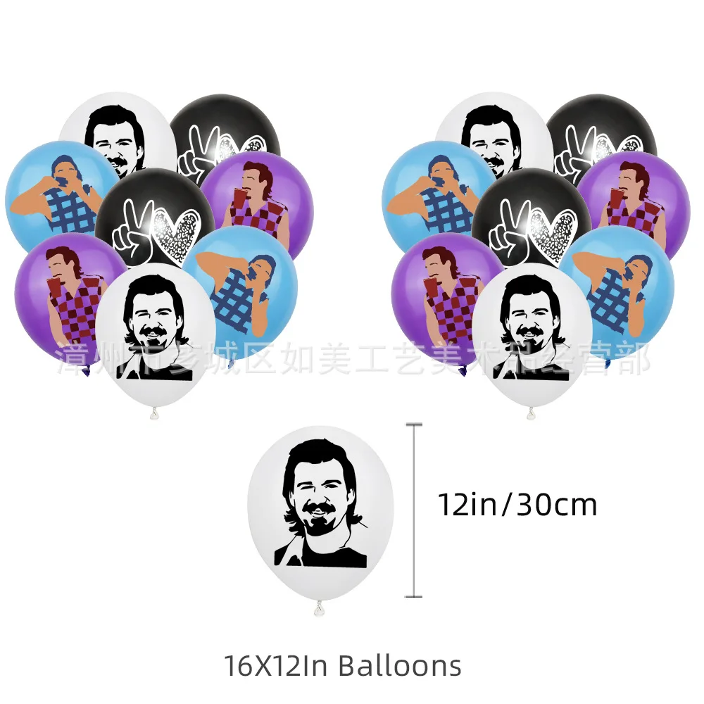 Morgan Wallen Birthday Decoration Singer Party Supplies Includes Latex Balloons Banners Cupcake Toppers for Pop Music Fans
