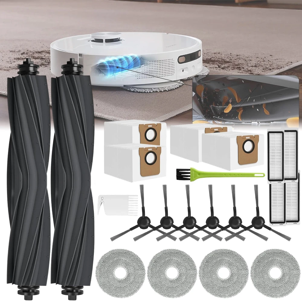 22-teiliges Ersatz-Zubehörset für Roboterstaubsauger, kompatibel mit Dreame L20 Ultra, inklusive Hauptbürste, Filter, Seitenbürsten, Wischpads und Staubbeutel für die vollständige Wartung
