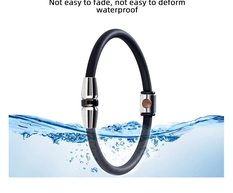 Pulsera de silicona de iones negativos antiestática, suministro directo de fábrica, accesorios a presión de energía de iones negativos, pulsera personalizada