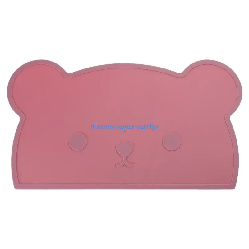 090B Kids Silicone Placemat Lovely Not Slip Dining Pad Table Pad Reusable Silicone Table Placemat for Home & Travel
