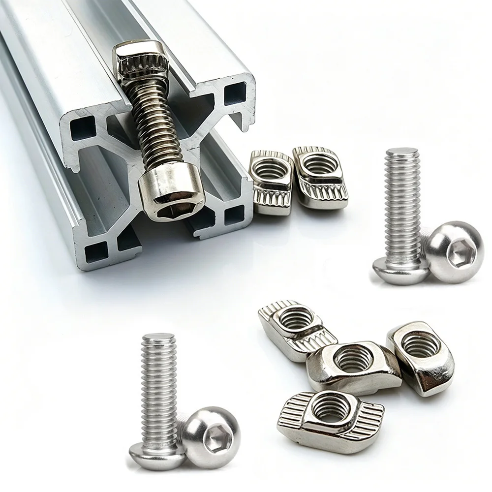 120-Pcs T-Slot Nuts  Hex Bolt Set for 2020 Aluminum Profiles, Suitable for All Series Industrial Aluminum Extrusions view 4