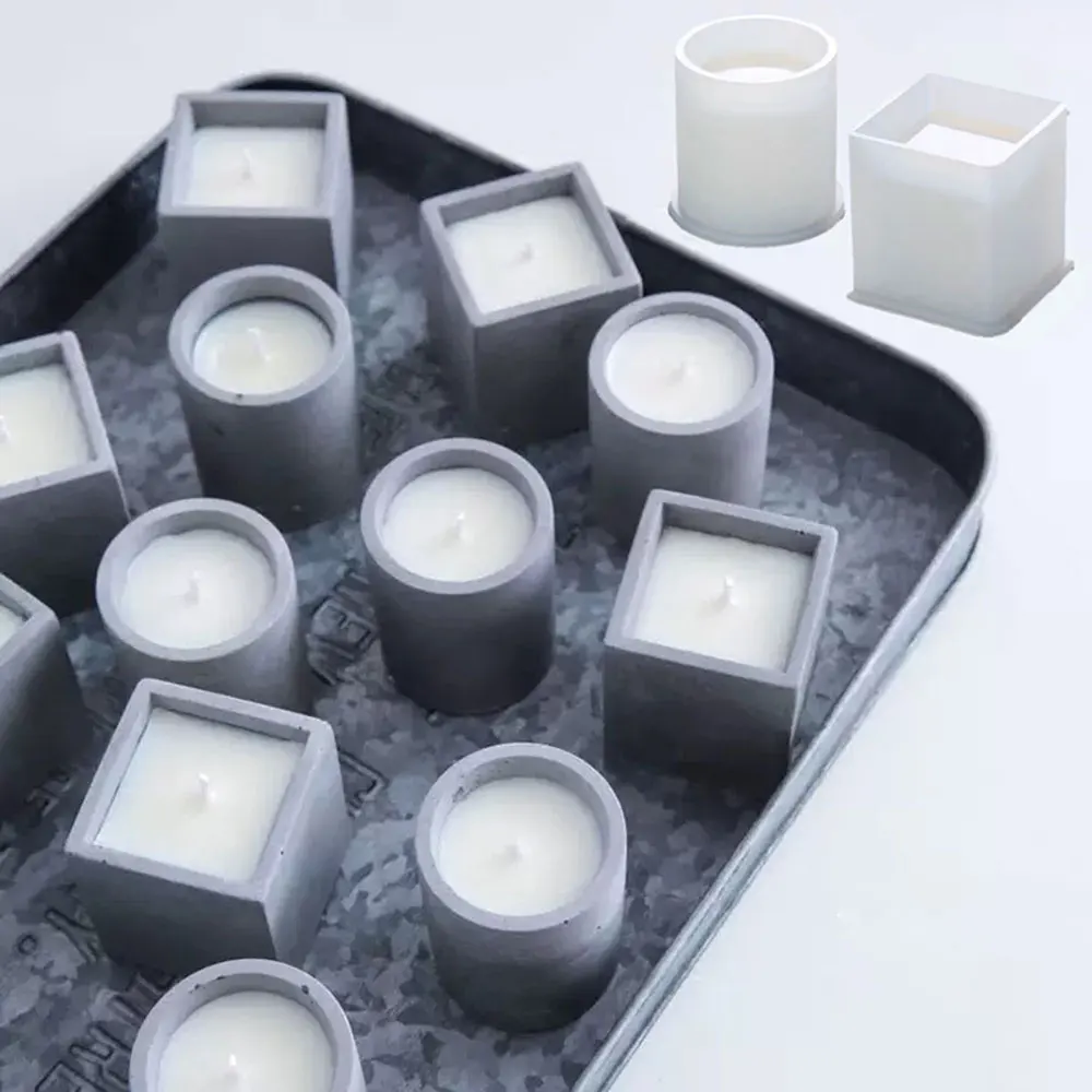 Square Essential Oil Candle Holder Silicone Mold DIY Gypsum Concrete Aroma Furnace Wax Melting Furnace Diffuser Bracket Mould