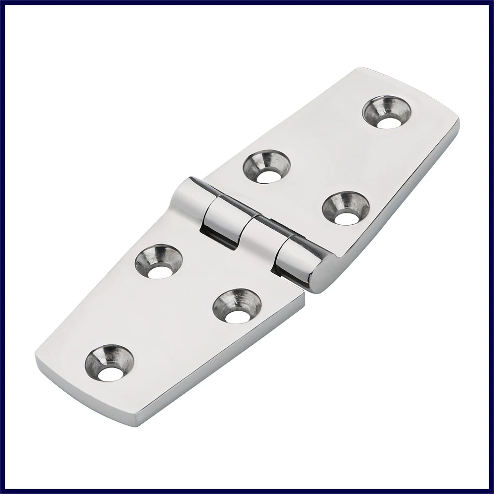 

1PCS 316 Stainless Steel Marine Hinges 102x38mm/107x38mm Heavy Duty Cast Door Strap Hinge with 6 Holes