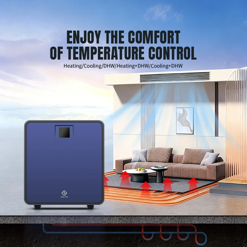 Nulite New Energy Wifi R32 Water Water Ground Source Heat Pump 11kw 40kw 100kw Geothermal Heating Pump