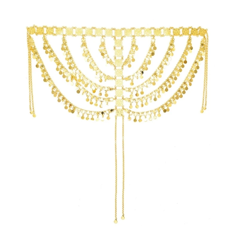 

Ethnic Arabic Coin Head Accessory Hair Chain Complements Any Fashion Outfit