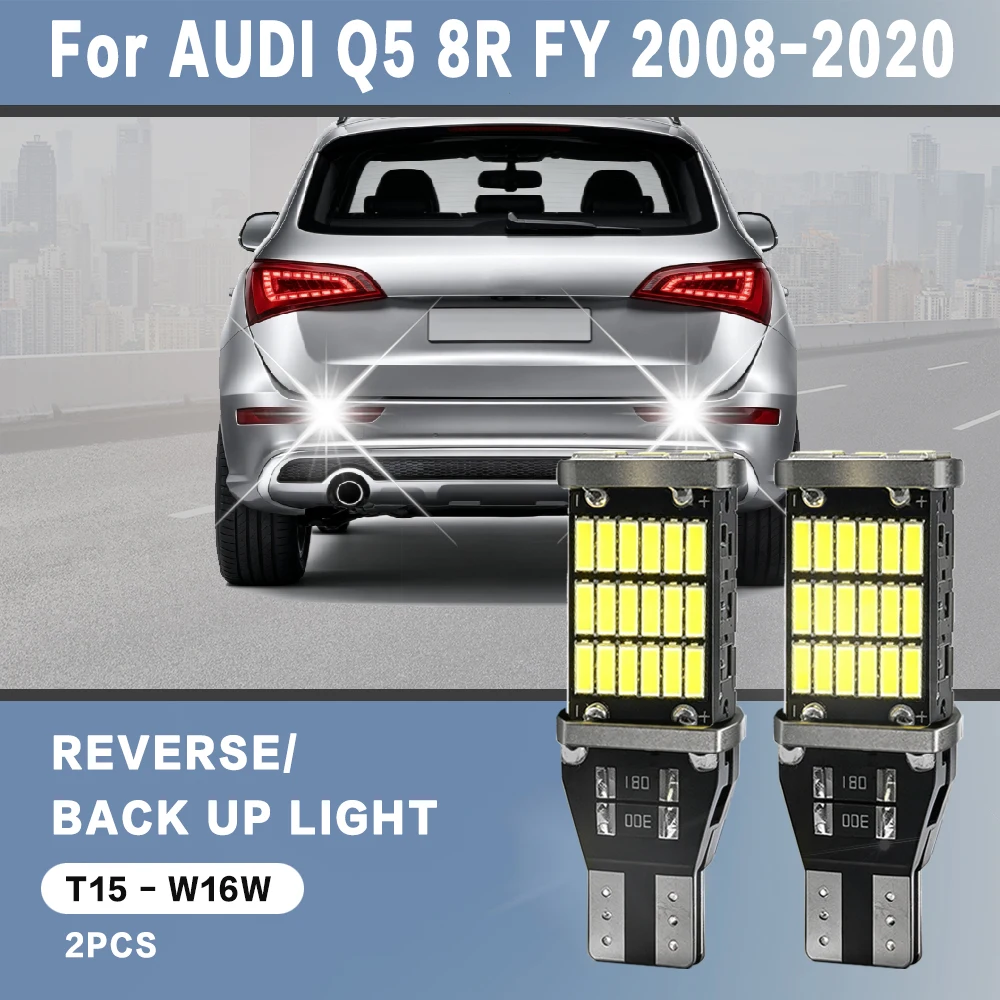 2 Stück für AUDI Q5 8R Baujahr 2008 - 2020 2009 2010 2011 2012 2013 2014 Rückfahrlichtbirnen für Auto-Rückfahrleuchte W16W T15 LED Canbus