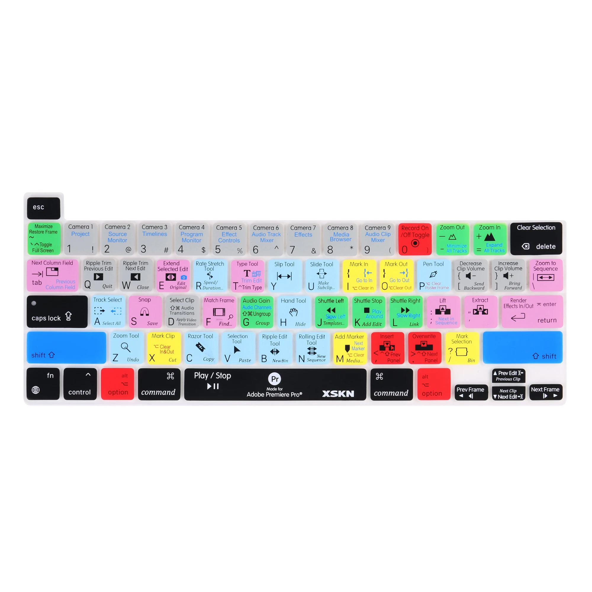 

XSKN Premiere Pro Shortcut Keyboard Cover Skin for Touch Bar MacBook Pro 13.3 A2338 M2 M1 A2251 A2289/MacBook Pro 16 Inch A2141