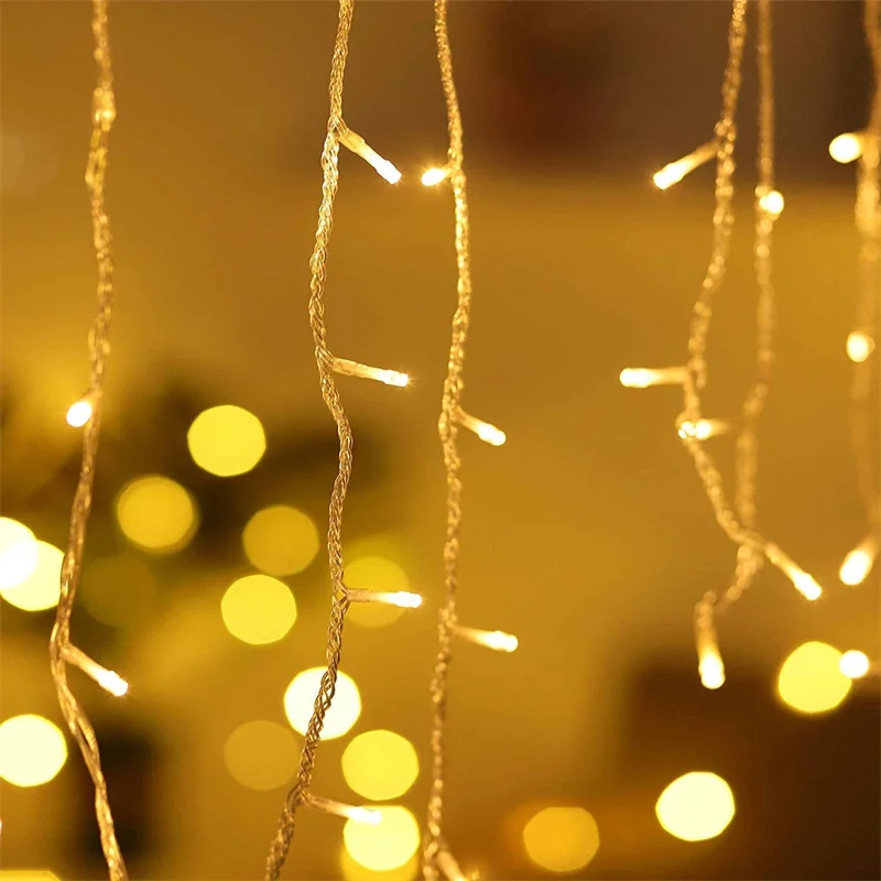 Christmas Lights LED Fairy String Curtain Lights Christmas Decor For Home Holiday New Year Lamp