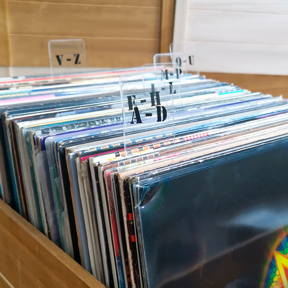 

12 Pcs Record Covers Album Classification Tags Index Card for Shelf Storage Dividing Line A-z Horizontal Label Divider