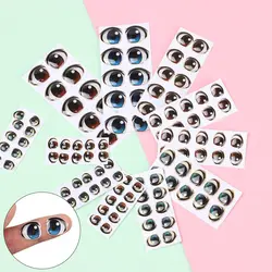 10 Pai Boy/Girl Brown/blue Decals Eye Chips Paper Anime Figurine Doll Face Organ Paster Cartoon Eyes Stickers