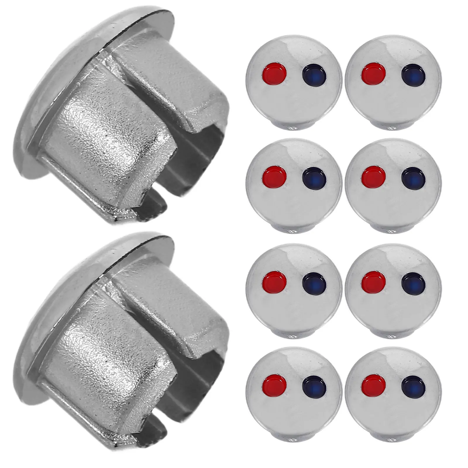 10 Pcs Hot And Cold Water Sign For Faucet Handle Hole Cap Bathroom Basin Taps Cold And Hot Water Sign Tag Faucet Hole Cap Abs