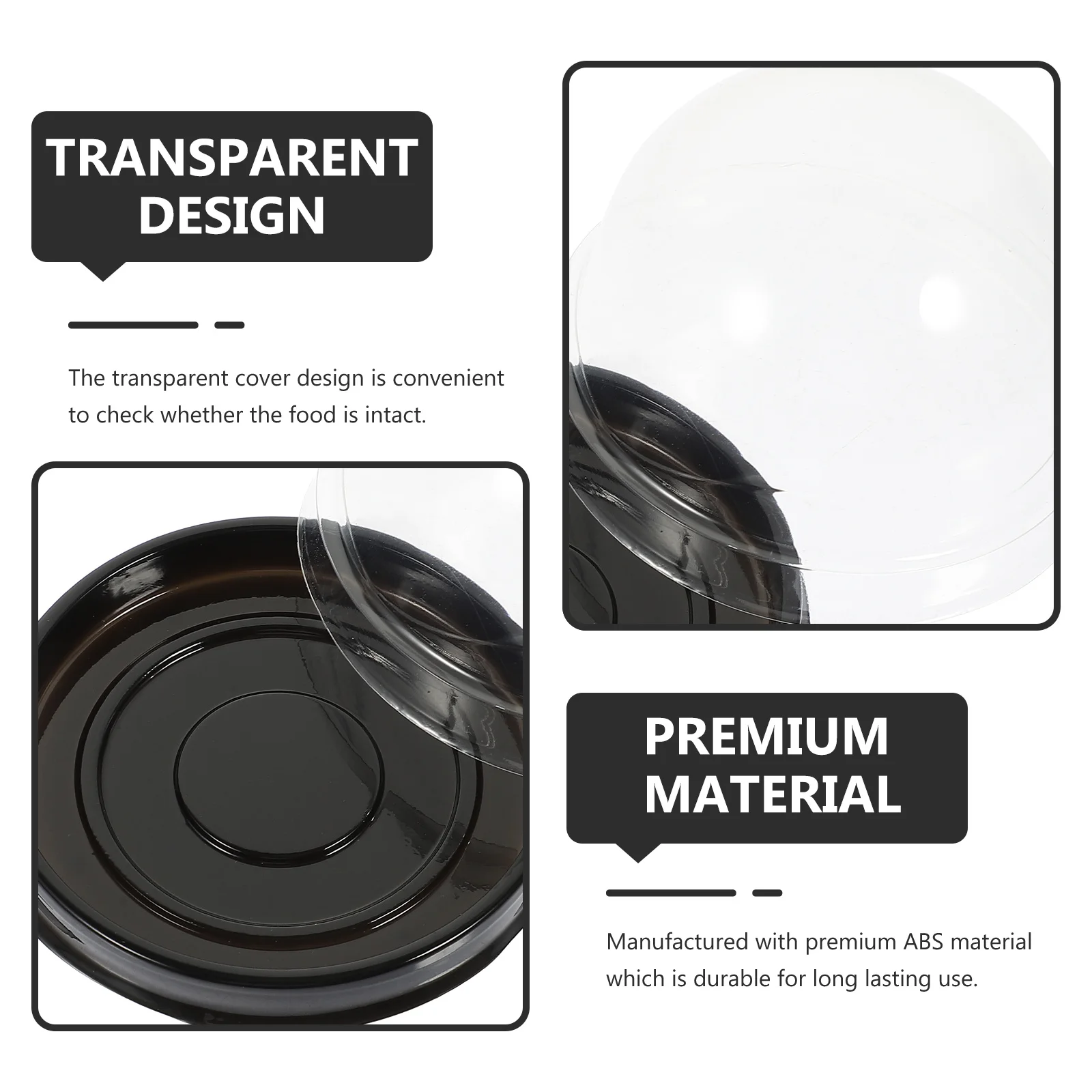 

50Pcs Baking Packaging Boxes Premium ABS Square Dessert Boxes for Cupcakes Moon Cakes Waterproof Clear Dome Cake