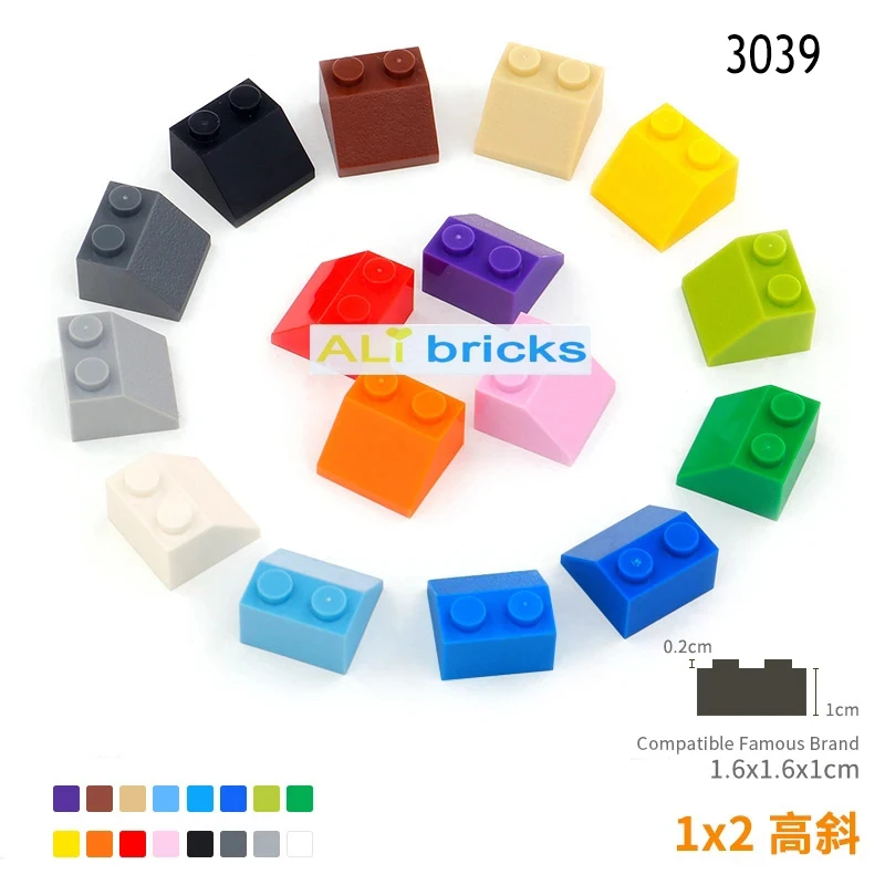 20pcsMOC 3039 Roof Tile 2x2 DIY Enlighten Building Block Compatible Slope 45 2*2 Thick Figure Educational Assemble Particles Toy