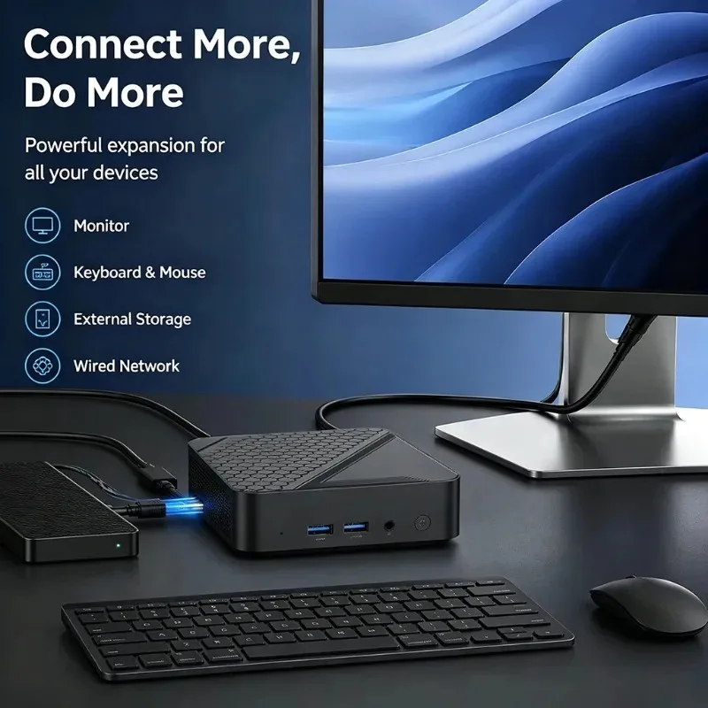 High Performance Mini PC Intel Core i3-6100 Portable 16GB RAM 1TB 2TB SSD WIFI 6 BT5.2 4K HD Mini Gaming Office Study Pc