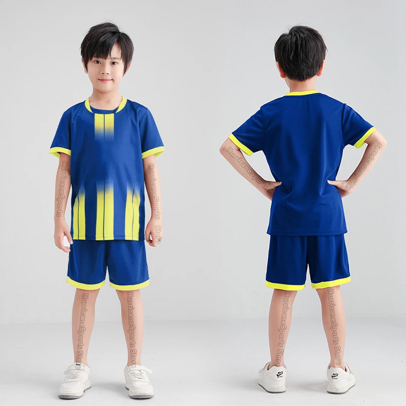 Kinder Fußball Uniformen Jungen Mädchen Fußball Jersey Sets Student Fußball Kits DIY Custom Kinder Futebol Training Kleidung Sport