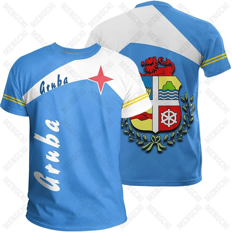 Emblemat Aruba Nazwa własna T-shirty unisex Ponadgabarytowe topy z krótkim rękawem Letnia odzież sportowa Casual Tees Dla mężczyzn, kobiet i dzieci