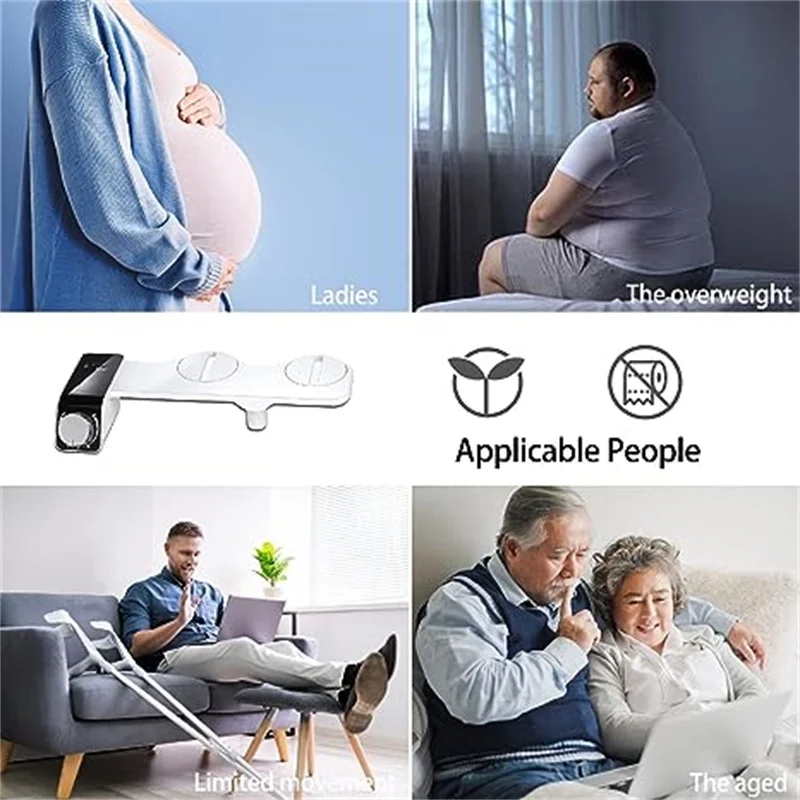 Toilet Bidet Bathroom Intelligent Non‑Electric Cold Hot Water Toilet Bidet Sprayer Set With Double Nozzle