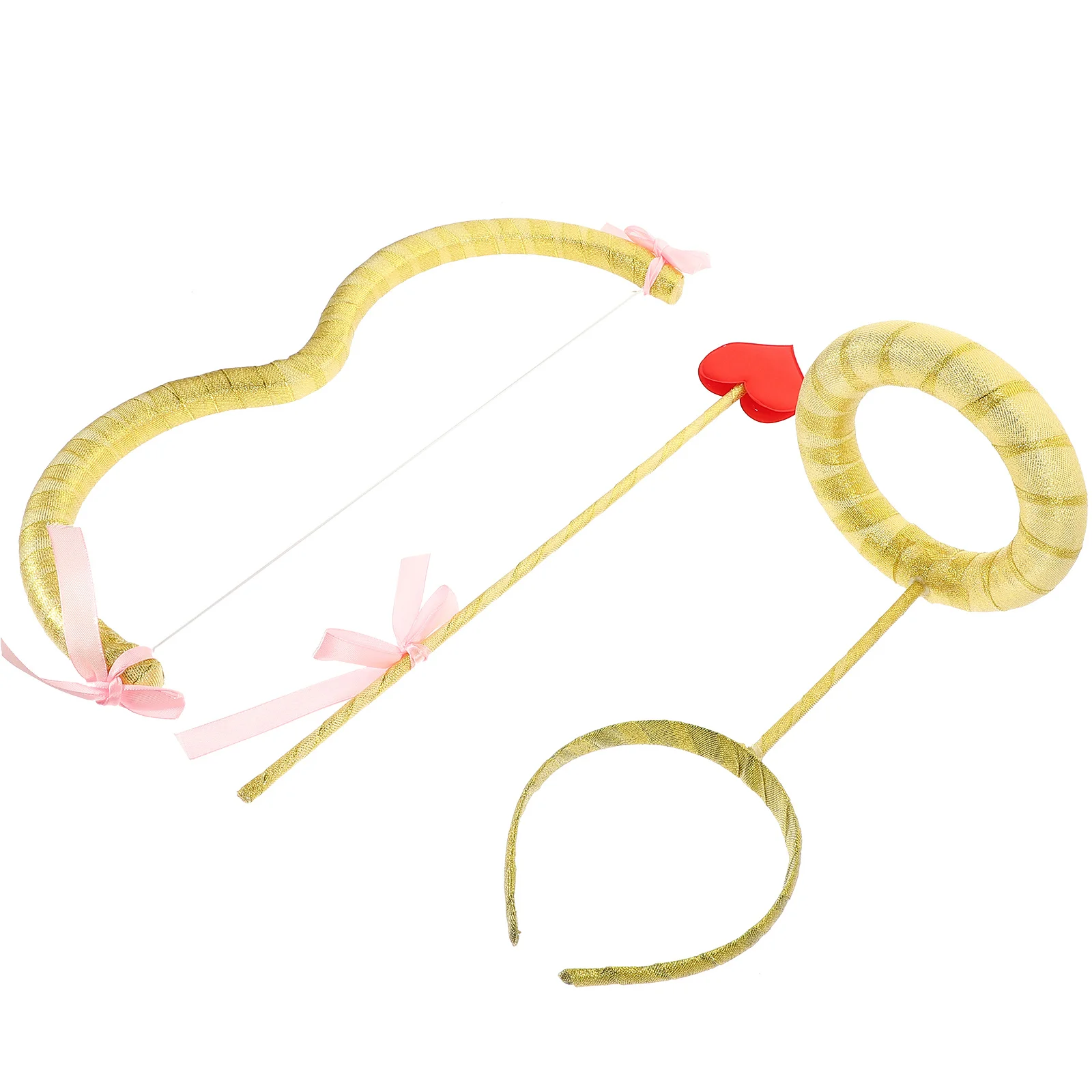 

1 комплект, повязка на голову со стрелкой и бантом Купидона, материал премиум-класса, реквизит для костюма, милые принадлежности для косплея на день Святого Валентина, реквизит для платья Купидона