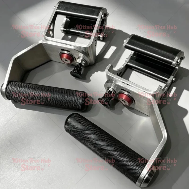 Adjustable & Lockable Multi-Functional Gym Cable Attachments for Back Training, Lat Pulldown - GRPX 360° Rotating Handles (Pair)