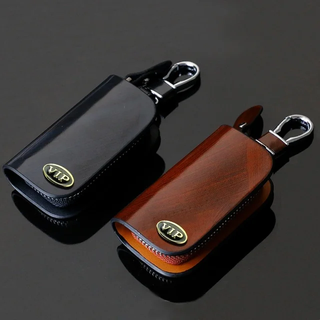 Uniwersalny skórzany VIP Smart Flip Remote Car Key Fob Shell Case Cover Holder Chain Bag Keychain Wallet Pouch Organizer Motorcycle