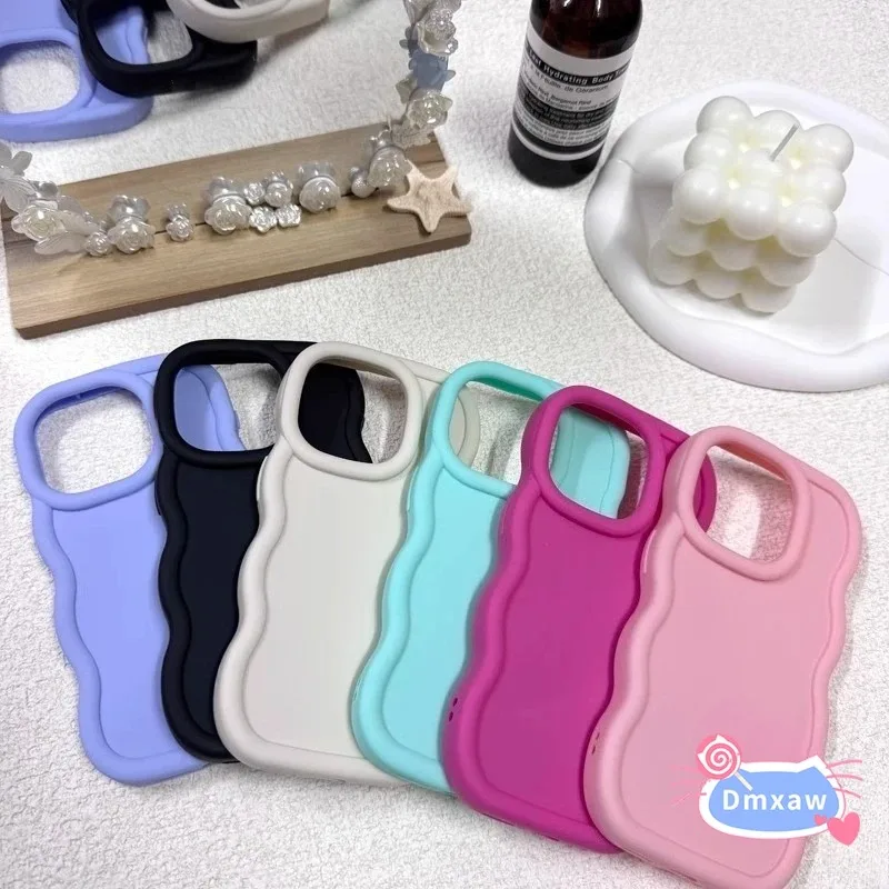 3D Wave Phone Case For OnePlus ACE 3 3V 2 2V Nord N30 4 3 2 2T CE4 CE3 CE2 CE Pro Lite Simple Cute Soft Shockproof Matte Cover