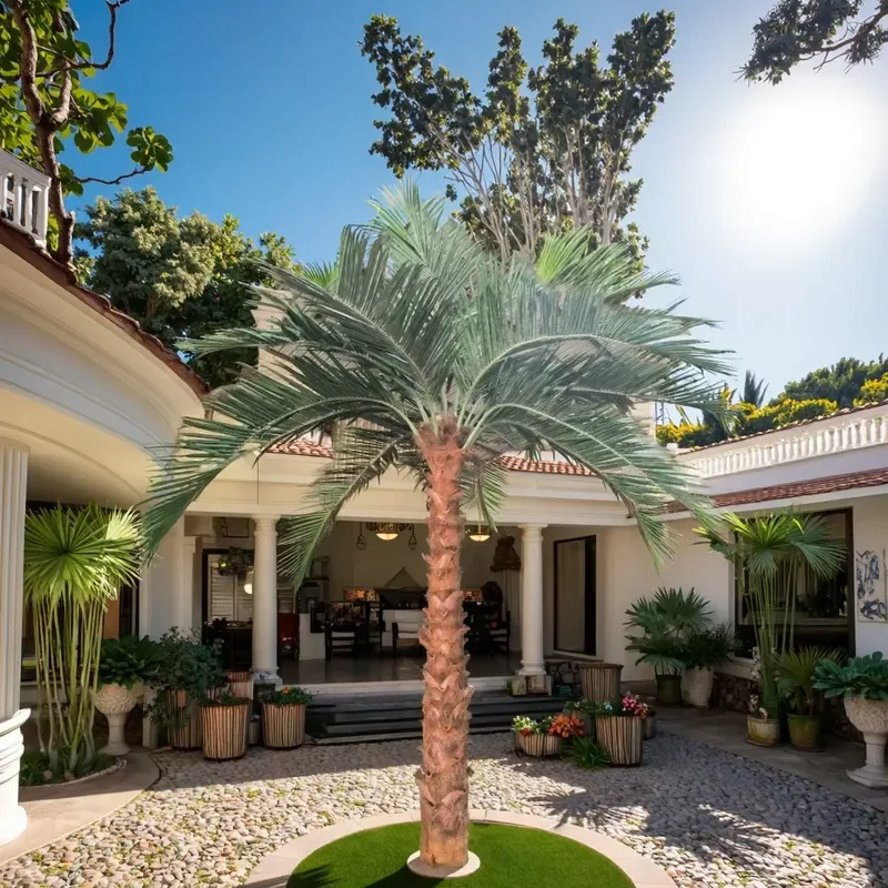 Manufacturer Direct Large Outdoor Garden Artificial Palm Tree Simulated Live-Enhancing Landscape Feature