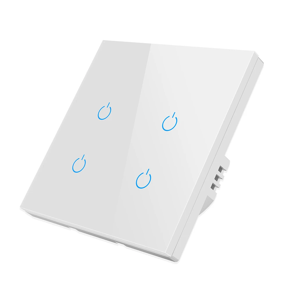 Touch Wall Switch Backlit Buttons RF433 for Home Office Garage Warehouse Lighting Control Tempered Glass Panel