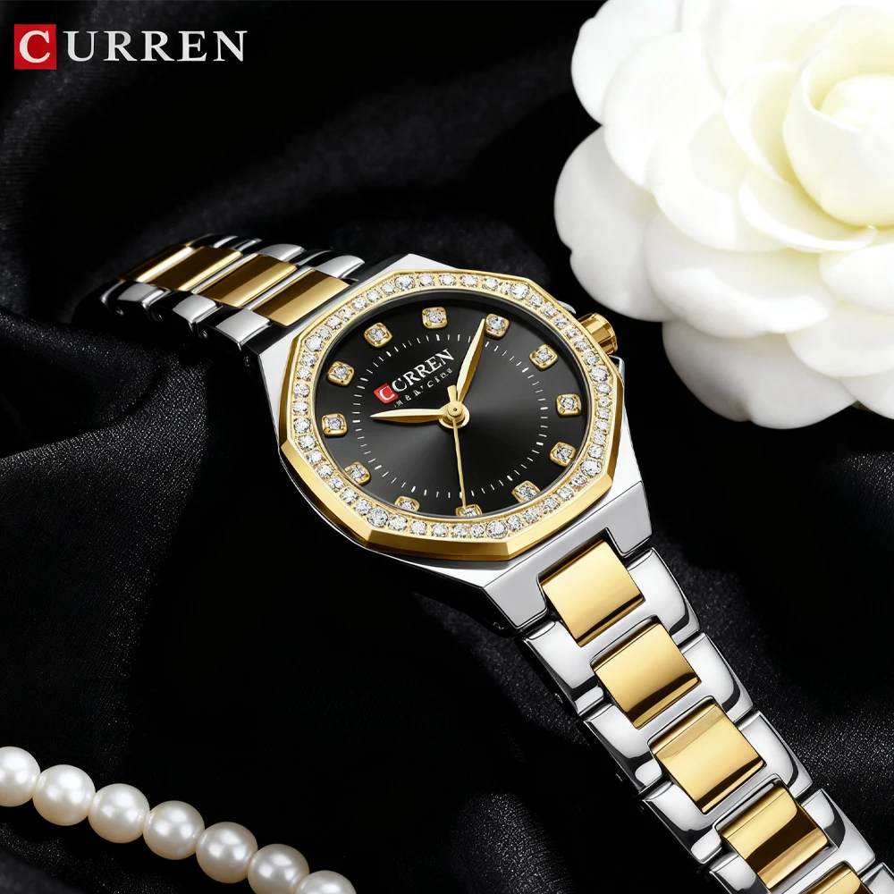 

Часы CURREN для женщин, модные кварцевые женские часы, водонепроницаемые элегантные женские наручные часы из нержавеющей стали, оригинальные