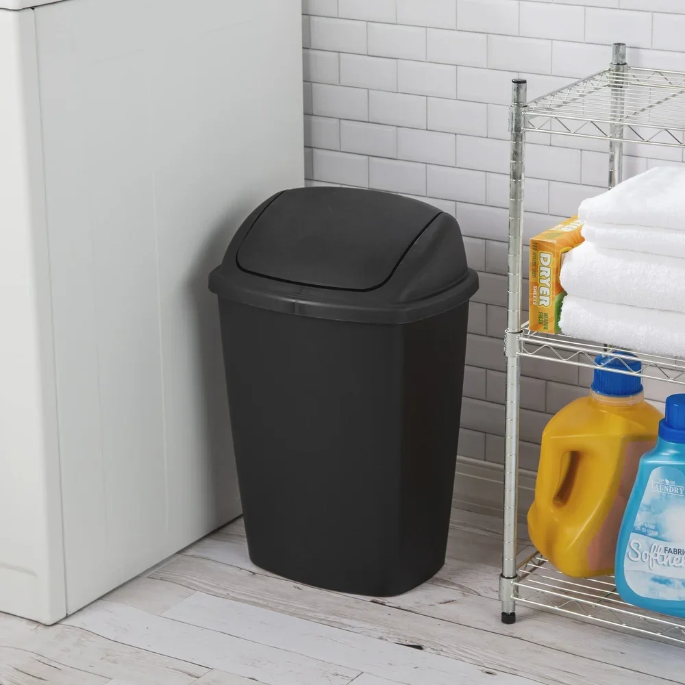 7.5-Gallon Swing-Top Plastic Wastebasket 6