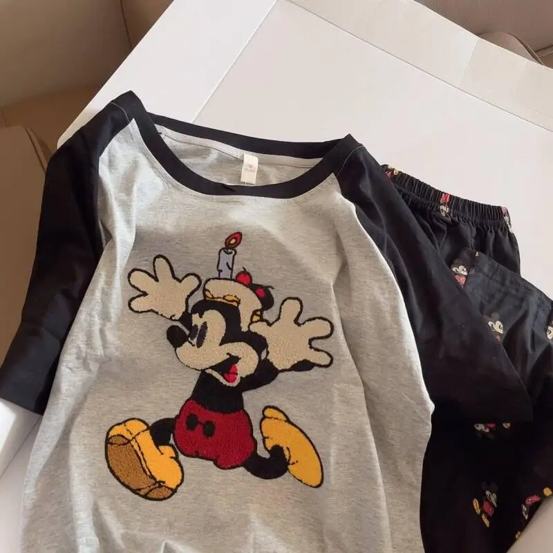 

2Pcs Cute Anime Spring Autumn Clothing Sets Sleepwear Pajamas Set Cotton Cartoon Pajamas Y2K Aesthetic Fashion Fit Loungewear