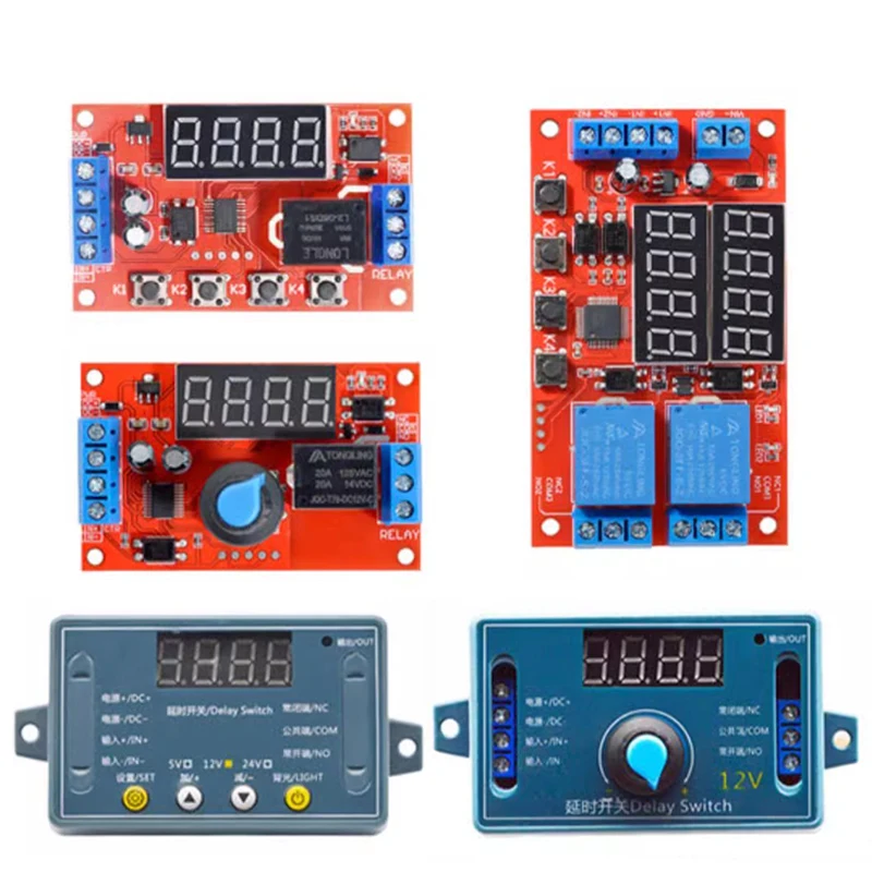 DC 5V 12V 24V 10A Adjustable Time Delay Relay Module LED Digital Timming Relay Timer Delay Trigger Switch Timer Control Switch