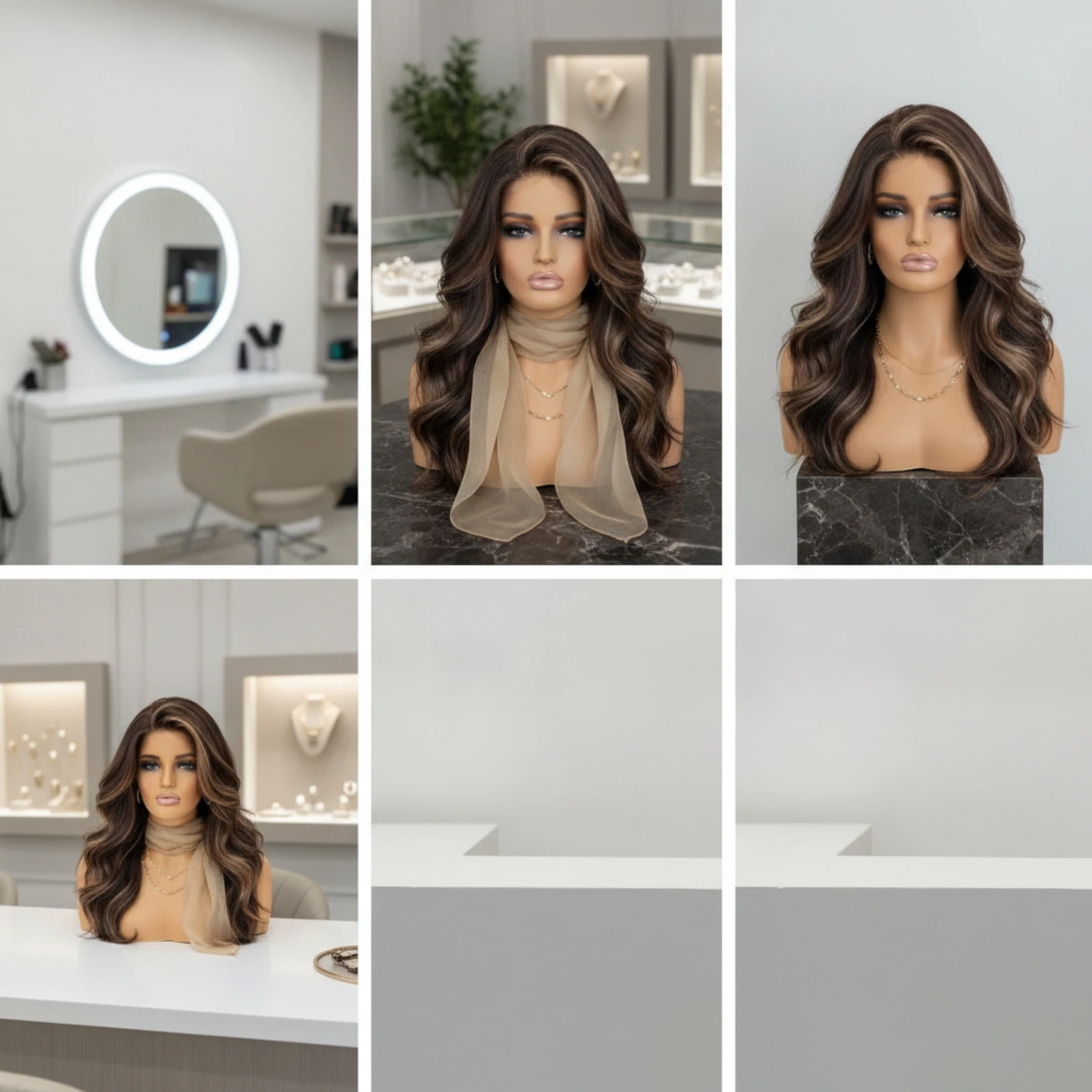 Mannequin Head with Shoulders Realistic Mannequin Head with Hairpiece Cap Hairpiece Display Stand Makeup Tabletop
