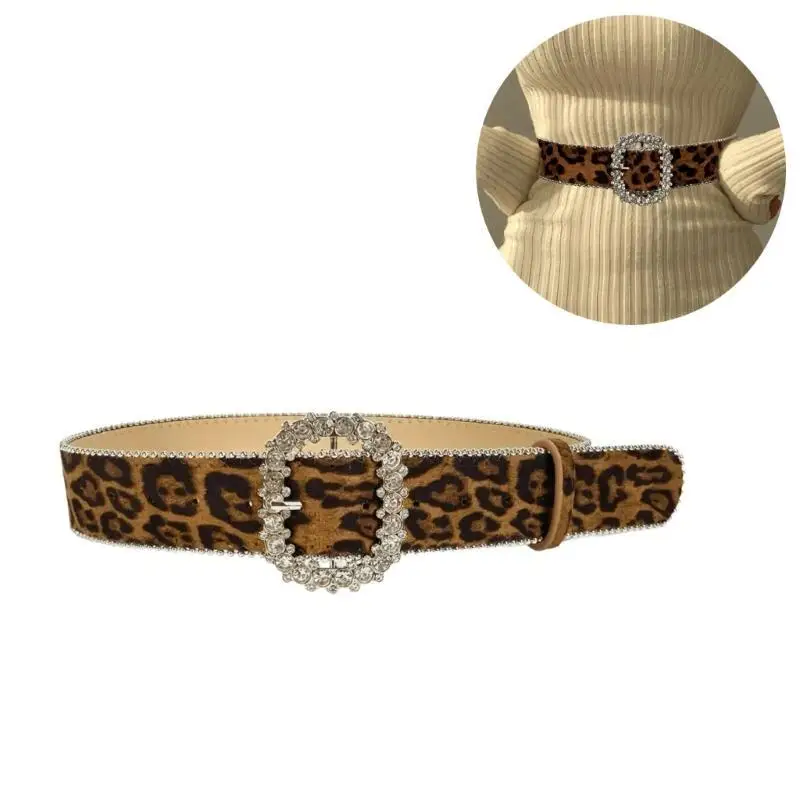 A52E فريد الخصر سلسلة الساخن مشبك ليوبارد طباعة سلسلة راعية البقر حزام للنساء حفلة موسيقية نادي حزب لفساتين الجينز #3