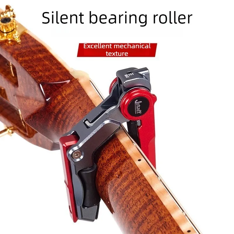 Sliding Folk Guitar Capo Folding Guitar Tuner Clip CNC Metal Silent Bearings Guitars Tuning Clip String Instrument Accessories