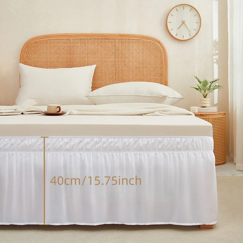 1PC 200cmx180/120cm Pretty Comfort Ruffles Bed Skirts With Double Layers Elastic Belts-Wrinkle & Fade Resistant Fabric