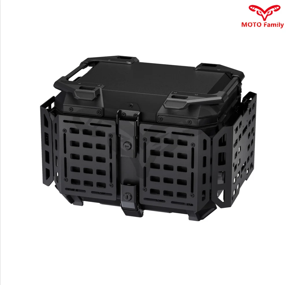 45L motorcycle aluminum alloy multi-functional armored trunk portable electric vehicle with baseplate black trunk motorcycle box