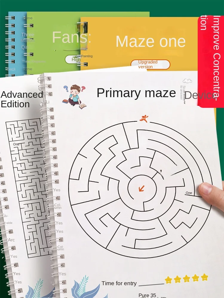 

Children's Maze Concentration Training Puzzle Maze Thinking Game Training Book Intelligence Development Brain Movement