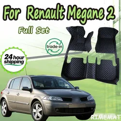 Custom Automotive Car Floor Mats For Renault Megane 2 2003 2004 2005 2006 Auto Luxury Leather Men Women Car Mats Full Coverage
