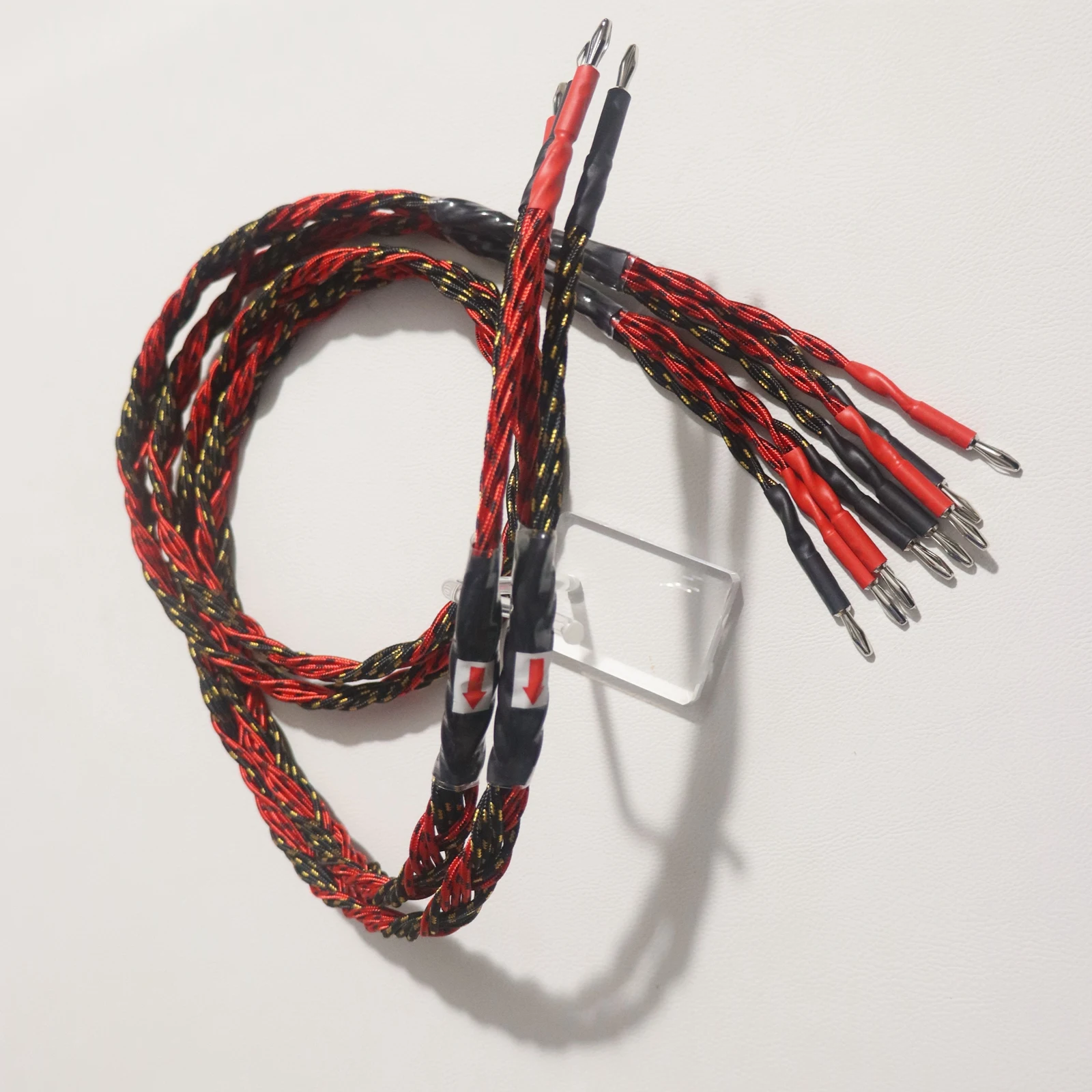 1 pair Audiophile speaker Cable 4 Banana To 8 Banana Biwire 4 input 8 output Western Electric Amplifier Loudspeaker Wire