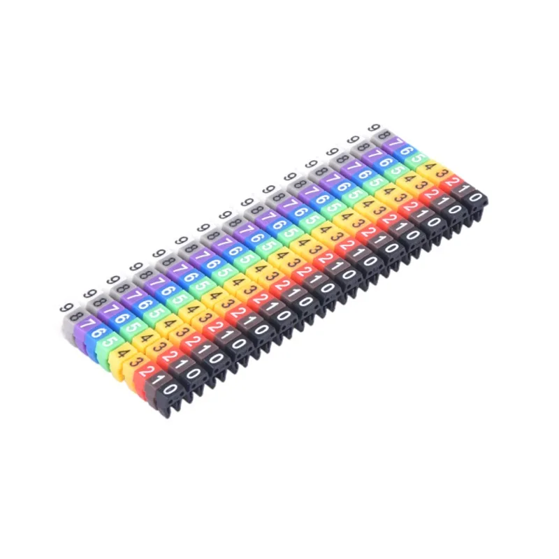 100/150 Pcs Cable Markers Colourful  C-Type Marker Number Tag Label For 2-10mm  Wire Marker Tag Label Network Cable for Cat5e