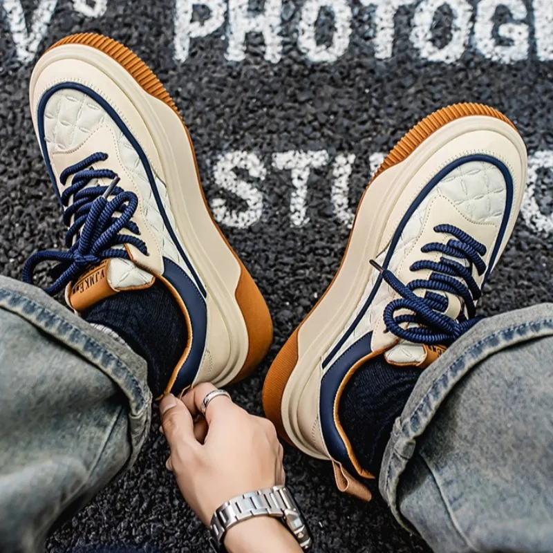 

Обувь для мужчин, высококачественные четырехсезонные кожаные кроссовки, водонепроницаемая обувь на платформе, модная мужская обувь, Zapatillas Hombre