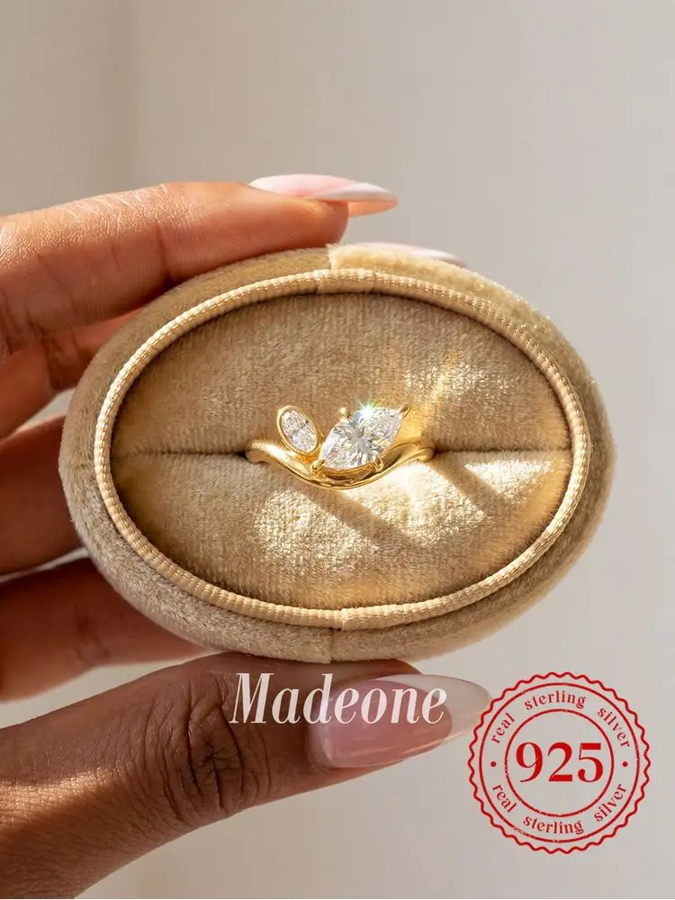 

925 Sterling Silver V-Shape Marquise Zircon Ring For Women Engagement Party Daily Wear High Quality Luxury Fashion Fine Jewelry