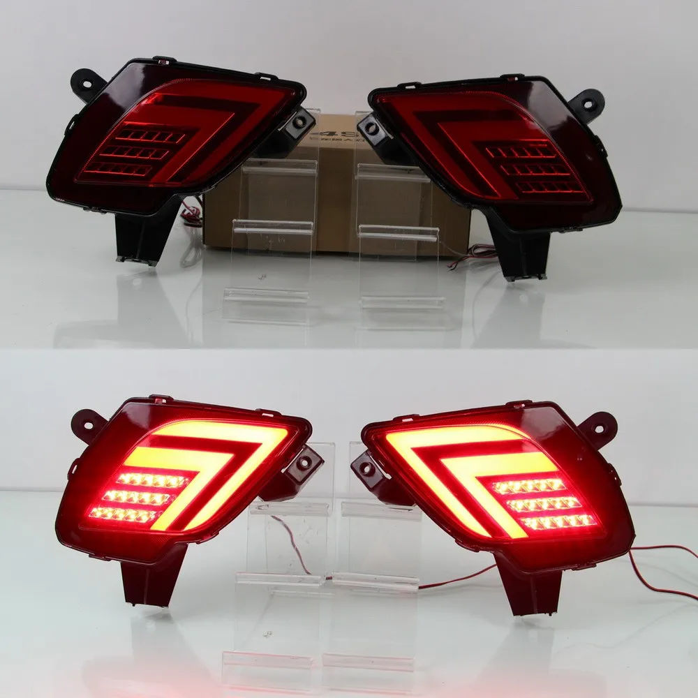 

July King Car LED Light Guide Brake Llights + Night Driving Lights DRL Case for Mazda CX-5 2012-2016, LED Rear Bumper Taillights