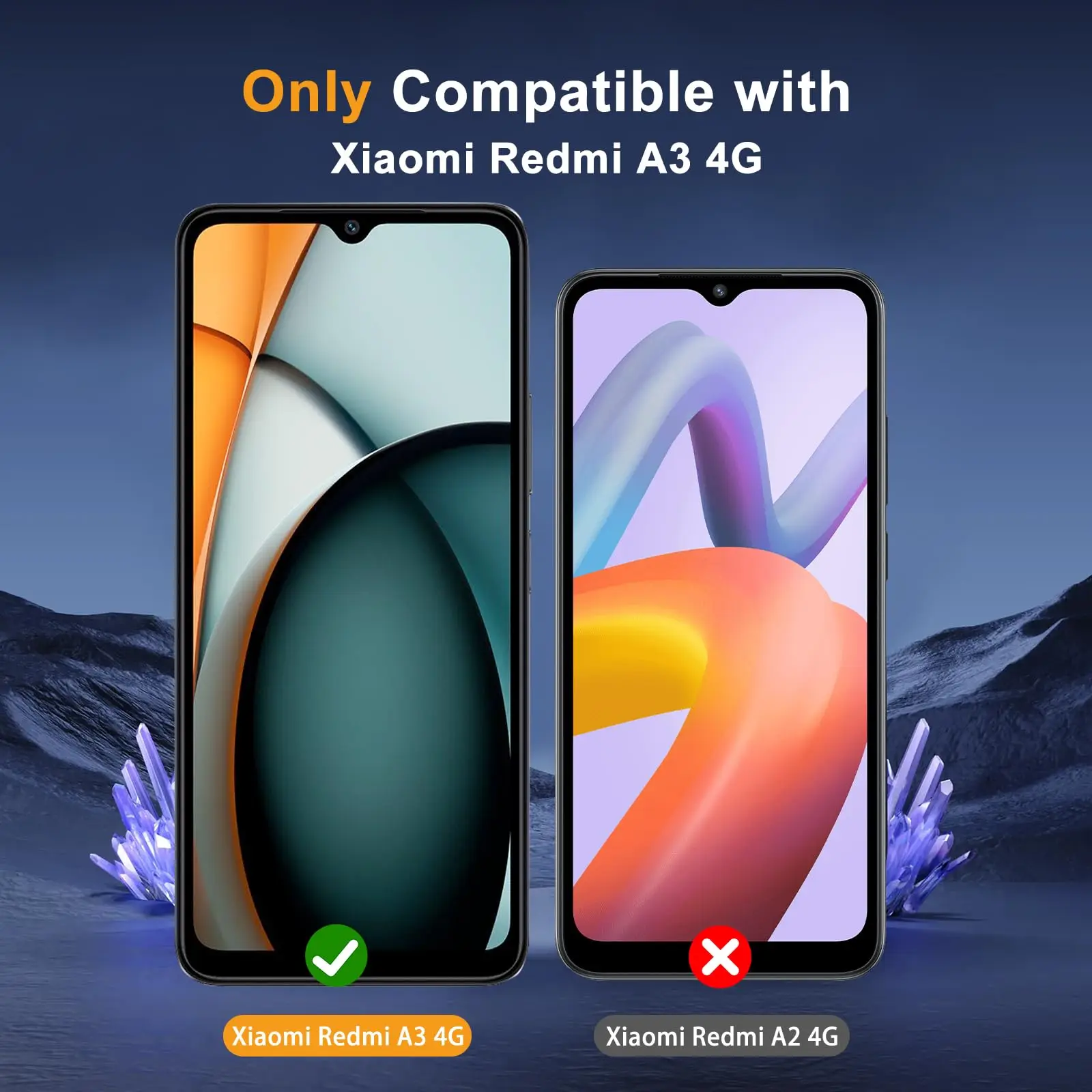 Pelindung layar Anti mata-mata untuk Xiaomi Redmi A3, kaca antigores privasi goresan 9H ramah casing aluminium tinggi cepat