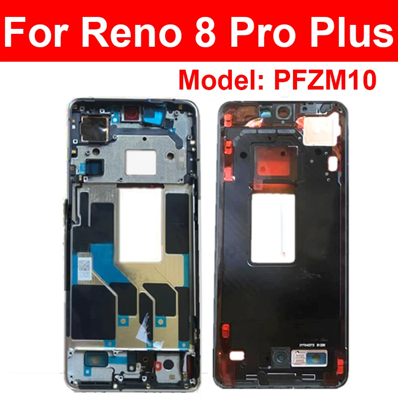 For OPPO Reno 8 Pro Plus 8Pro+ Middle Housing Cover Front LCD Frame Bezel Plate Chassis With Side Button Parts