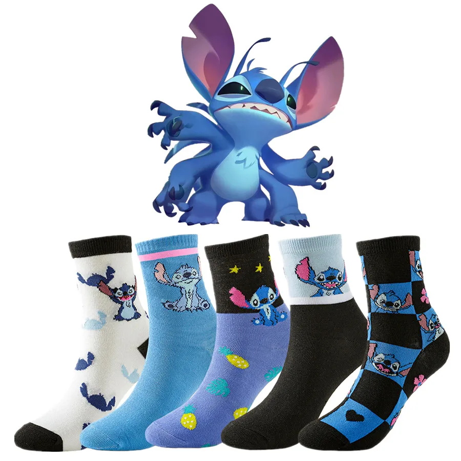 

5 пар Potdemiel Disney унисекс, новинка, забавные повседневные носки с героями мультфильмов, аниме, хип-хоп, уличная мода для мужчин и женщин, милая графика