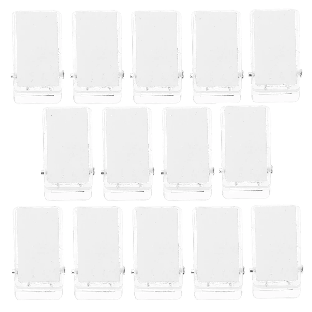 

40pcs Transparent ID Badge Clip Adhesive Backing DIY Office Use Plastic Spring Clips Easy Events Meetings Seminars Trade
