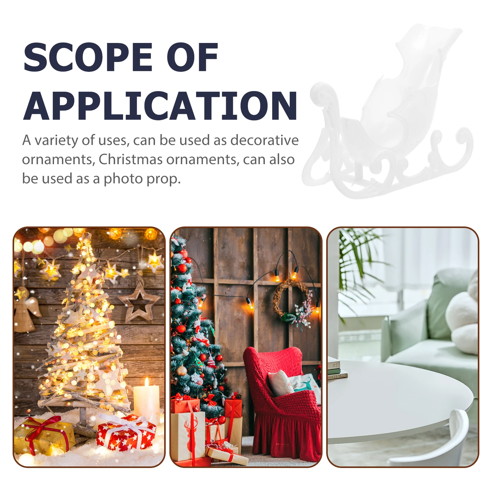 

Sleigh Decoration Christmas Ornaments Winter Mini Snow Miniature Sled Delicate Adornment Desktop Decorations