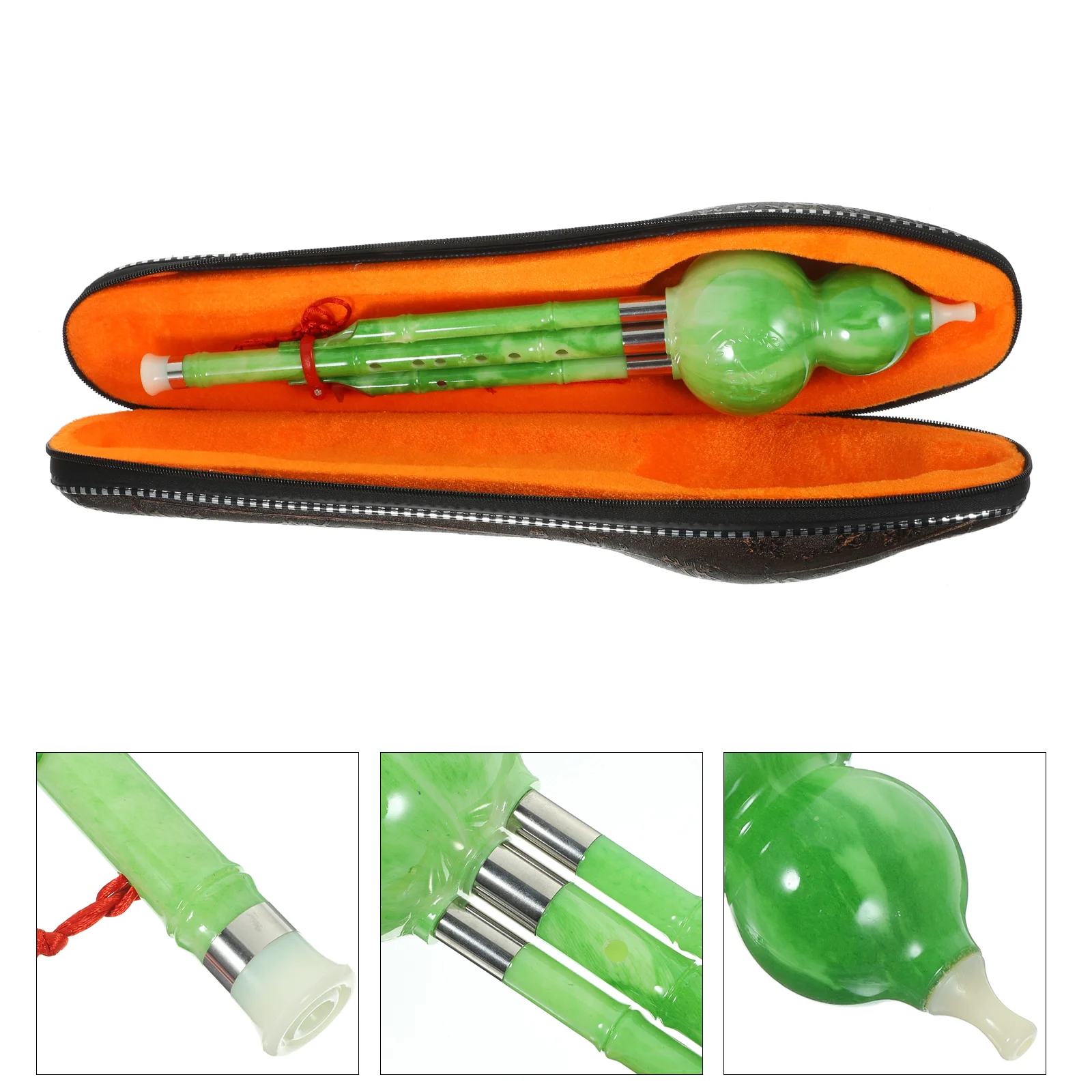 

Seven Hole Gourd Silk Resin Bakelite Hulusi Chinese Cucurbit Flute Musical Instruments Wind for Beginner Special Practice Child