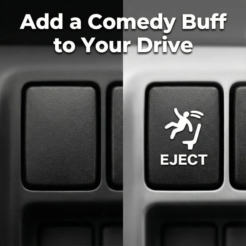 Pop Up Eject Button Sticker 1Pc Waterproof PVC Vinyl Decal Self Adhesive Car Dashboard Button Cover Interior Accessory